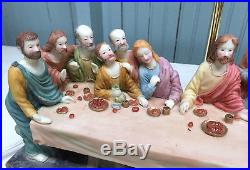 VTG Last Supper Jesus Religious Easter Resin 16 Table Lamp OK Collection