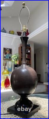 VTG MAGNIFICENT X LARGE & HEAVY Table Lamp Bronze Textured Metal PERFECT DESIGN