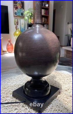 VTG MAGNIFICENT X LARGE & HEAVY Table Lamp Bronze Textured Metal PERFECT DESIGN