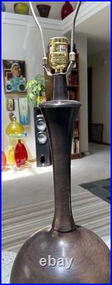 VTG MAGNIFICENT X LARGE & HEAVY Table Lamp Bronze Textured Metal PERFECT DESIGN