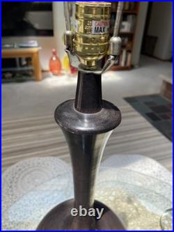 VTG MAGNIFICENT X LARGE & HEAVY Table Lamp Bronze Textured Metal PERFECT DESIGN