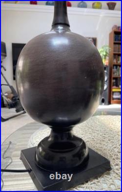 VTG MAGNIFICENT X LARGE & HEAVY Table Lamp Bronze Textured Metal PERFECT DESIGN