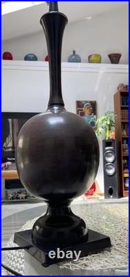VTG MAGNIFICENT X LARGE & HEAVY Table Lamp Bronze Textured Metal PERFECT DESIGN
