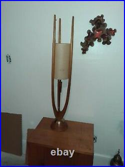 VTG MCM Adrian Pearsall Mid Century Modeline Table Lamp wood