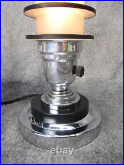 VTG Machine Age Modernist Art Deco Ringed Glass Cylinder Lamp c. 1935 RESTORED