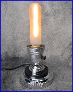 VTG Machine Age Modernist Art Deco Ringed Glass Cylinder Lamp c. 1935 RESTORED