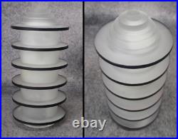 VTG Machine Age Modernist Art Deco Ringed Glass Cylinder Lamp c. 1935 RESTORED