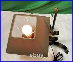 VTG Metal Footed Table Lamp 23 Tall Brown Color With Shade