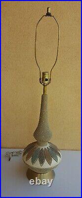 VTG Mid Century Chalkware Genie Lamp Quartite Creative Corp 1960 Atomic Petals