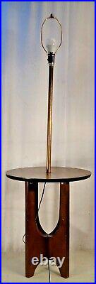 VTG Mid Century Danish Modern Floor Lamp With Table Shelf Retro 1960's Nice