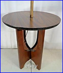 VTG Mid Century Danish Modern Floor Lamp With Table Shelf Retro 1960's Nice