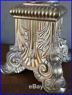 VTG Pair Cherub Candelabra Electric Table Lamps Brass Crystal Hollywood Regency
