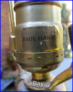 VTG Paul Hanson Chinoiserie Ceramic Urn Table Lamp Birds Hand Painted RARE