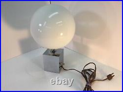 VTG Scarce MCM SONNEMAN Square Ball Chrome Short LOLLIPOP Table lamp 1960s