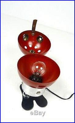 Very Rare 70s MID Century Robot Tin Table Lamp Space Age Vintage Futurism