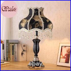 Victorian Table Lamp Handmade Fabric Lampshade European Style Desk Lamp with Ant