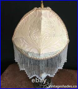 Victorian Vintage Blush Table Lampshade, Art Nouveau Silk Lamp Shade