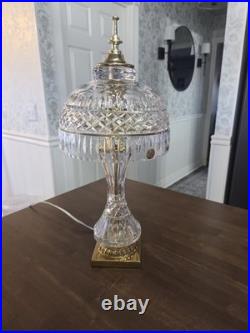 Vintage 17.5 Hungarian Cut Crystal Table Lamp Crystal Shade Czech Lead Crystal