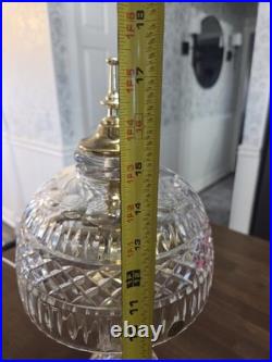 Vintage 17.5 Hungarian Cut Crystal Table Lamp Crystal Shade Czech Lead Crystal