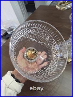 Vintage 17.5 Hungarian Cut Crystal Table Lamp Crystal Shade Czech Lead Crystal