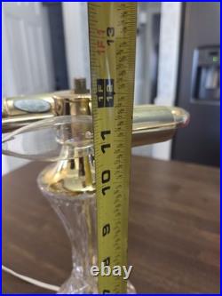 Vintage 17.5 Hungarian Cut Crystal Table Lamp Crystal Shade Czech Lead Crystal