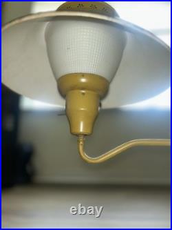 Vintage 1950-1960 Toleware Table Lamp Mustard Yellow Floral Design 27 Tall