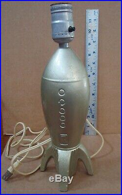 Vintage 1950s / 60s Mid-Century Ceramic Space Ship Rocket Lamp with Original Tags