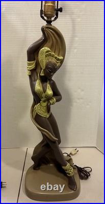 Vintage 1950s Mid Century Reglor Of California Chalkware Original Table Lamps