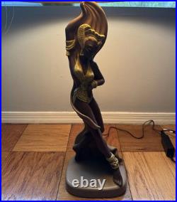 Vintage 1950s Mid Century Reglor Of California Chalkware Original Table Lamps