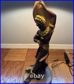 Vintage 1950s Mid Century Reglor Of California Chalkware Original Table Lamps