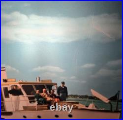 Vintage 1950s Mid Century Table Lamp Starburst Base Nautical Shade MCM 24.5