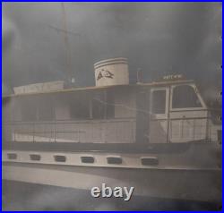 Vintage 1950s Mid Century Table Lamp Starburst Base Nautical Shade MCM 24.5