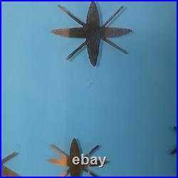 Vintage 1950s Mid Century Table Lamp Starburst Base Nautical Shade MCM 24.5