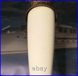 Vintage 1950s Mid Century Table Lamp Starburst Base Nautical Shade MCM 24.5