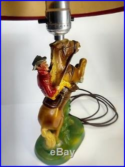 Vintage 1950s Roy Rogers & Trigger Table Lamp with Shade
