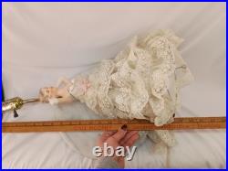 Vintage 1950s Victorian Style Porcelain Lady Bust Dual Light Table Lamp 19 Tall