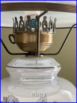 Vintage 1960's 25Floral Blue Rose Gone With The Wind Style Hurricane Table Lamp Vintage 1960's 25Floral Blue Rose Gone With The Wind Style Hurricane Table Lamp