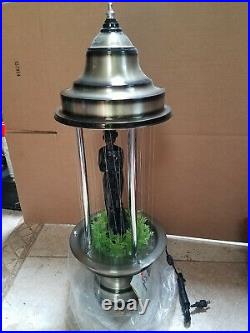 Vintage 1960's Fox Silver Oil Rain Lamp with Black Greek Goddess 32 Table Model