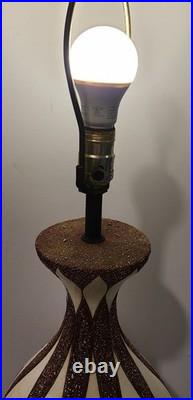 Vintage 1960's Mid-Century Modern Atomic Teardrop Splatter Textured Table Lamp