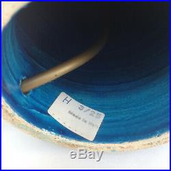 Vintage 1960s Bitossi Italy Aldo Londi Rimini Blue Pottery Table Lamp 34cm High