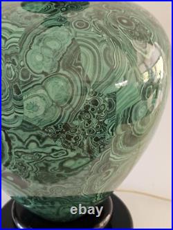 Vintage 1970's Malachite Like Ceramic Table Lamp Hollywood Regency 20 x 12
