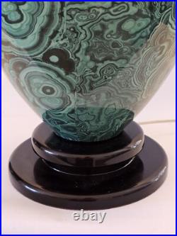 Vintage 1970's Malachite Like Ceramic Table Lamp Hollywood Regency 20 x 12