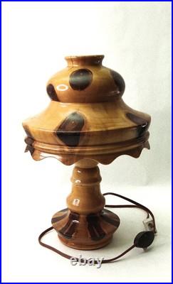 Vintage 1970s Brazilian Butterfly Wood Desk/Table Lamp Mushroom Shade 14 Tall Vintage 1970s Brazilian Butterfly Wood Desk/Table Lamp Mushroom Shade 14 Tall