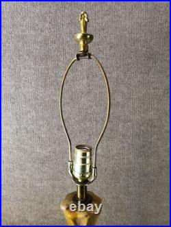 Vintage 1970s Drip Glaze Ceramic Table Lamp 34 Brass Base MCM Style Rare