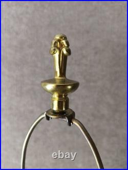 Vintage 1970s Drip Glaze Ceramic Table Lamp 34 Brass Base MCM Style Rare