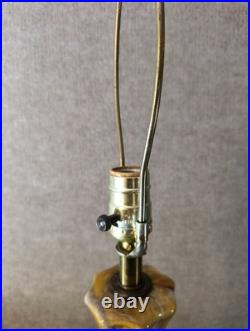 Vintage 1970s Drip Glaze Ceramic Table Lamp 34 Brass Base MCM Style Rare