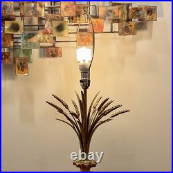Vintage 1970s Gold Wheat Table Lamp Large Hollywood Regency Decor