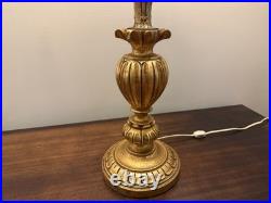 Vintage 1970s Gold Wheat Table Lamp Large Hollywood Regency Decor