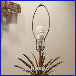 Vintage 1970s Gold Wheat Table Lamp Large Hollywood Regency Decor