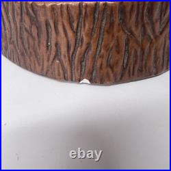 Vintage 1970s LARGE Ceramic Owl Table Lamp Brown Corded Works Statement Piece